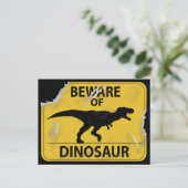 Pas op voor Dinosaur (beschadigd) Briefkaart (Staand voorkant)