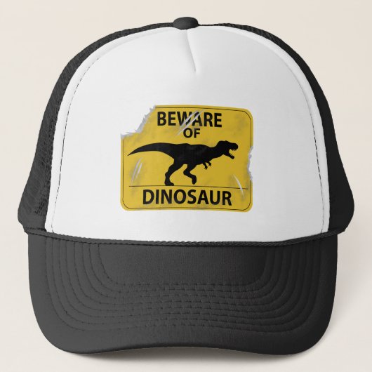 Pas op voor Dinosaur (beschadigd) Trucker Pet (Voorkant)