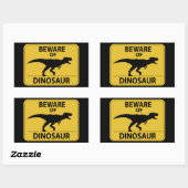 Pas op voor Dinosaur Rechthoekige Sticker (Vel)