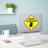 pas op voor drop beren grappige Australische legen Sticker (Laptop op bureau)