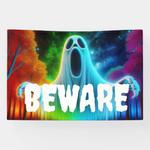 Pas op voor Ghost Halloween Spandoek
