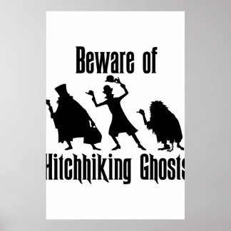 Pas op voor Hitchhiking Ghosts Funny Halloween Gif Poster