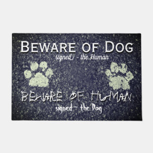 Pas op voor hond Pas op voor mens Pootafdrukken Le Deurmat