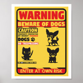 Pas op voor honden poster