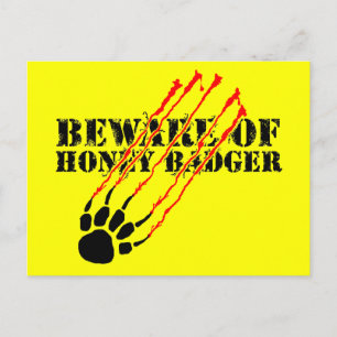 Pas op voor honingbadger briefkaart