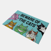 Pas op voor katten deurmat (Schuin)