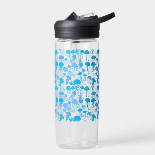 Pas op voor kwallen. L Blue.b No BG Waterfles (Links)