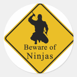 Pas op voor Ninjas Ronde Sticker
