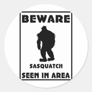 Pas op voor Sasquatch Poster Ronde Sticker