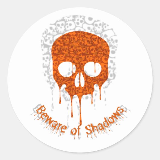 Pas op voor schaduwen ronde sticker (Voorkant)