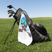 Pas op voor Schattigee heks luiaard vliegen op Bro Golfhanddoek (Groen)