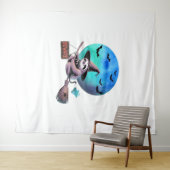 Pas op voor Schattigee heks luiaard vliegen op Bro Wandkleed (In Situ (horizontaal))