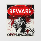 Pas op voor teken van Chupacabra Raamsticker (Vel)