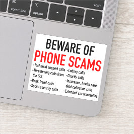 Pas op voor telefonische oplichting - Scam Prevent Sticker