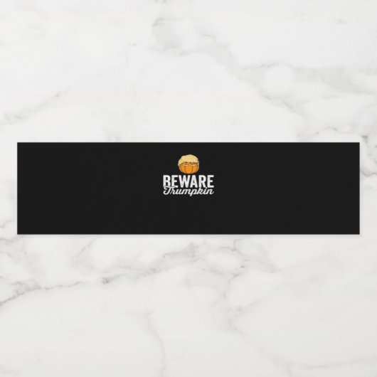 Pas op voor Trumpkin Grappig Politiek Halloween Waterfles Etiket (Enkel label)