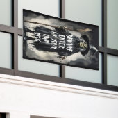 Pas op voor uw eigen risico heksenwaarschuwing spandoek (Buitenkant Gebouw)