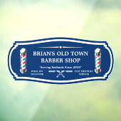 Pas ouderwets Barbershop Poles Front Raamsticker (Vel 3)