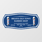 Pas ouderwets Barbershop Poles Front Raamsticker (Vel)