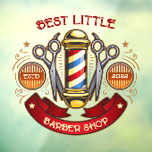 Pas ouderwetse kapperswinkel Pool aan Raamsticker (Vel 3)