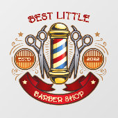 Pas ouderwetse kapperswinkel Pool aan Raamsticker (Vel)