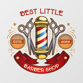 Pas ouderwetse kapperswinkel Pool aan Raamsticker (Vel)