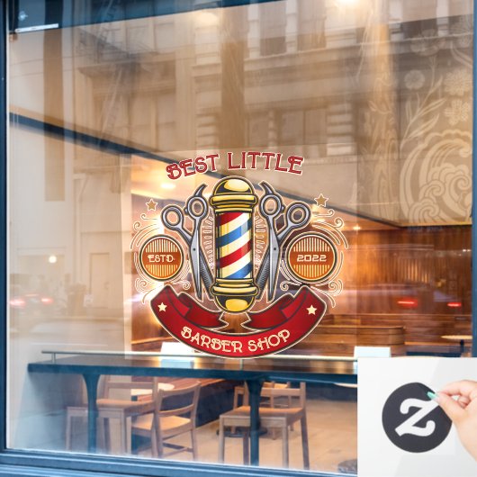 Pas ouderwetse kapperswinkel Pool aan Raamsticker (Cafe Raam)