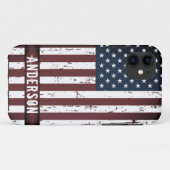 Pas Patriotic Red Blue American Flag aan Case-Mate iPhone Case (Achterkant (horizontaal))