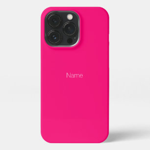 Pas personaliseer het monogram hete roze van de Na iPhone 13 Pro Hoesje