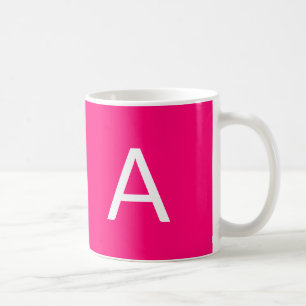 Pas, personaliseer monogram initiaal hete roze aan koffiemok