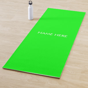 Pas personaliseer naam monogram neon groen aan yogamat