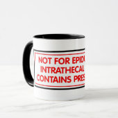 Pas pour l'usage épidural ou intrathécale - tasse (Devant gauche)