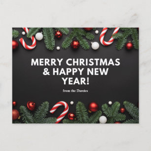 Pas prettig kerstfeest en vrolijk nieuwjaar aan briefkaart