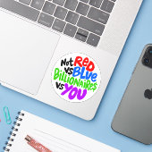 Pas Red Vs Blue, Billionaires Vs You Vinyl Sticker (Ordinateur portable avec iPhone)