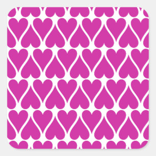 Pas Roze Harten aan Vierkante Sticker