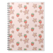 Pas Roze Strawberry Spring Theme aan Notitieboek (Voorkant)
