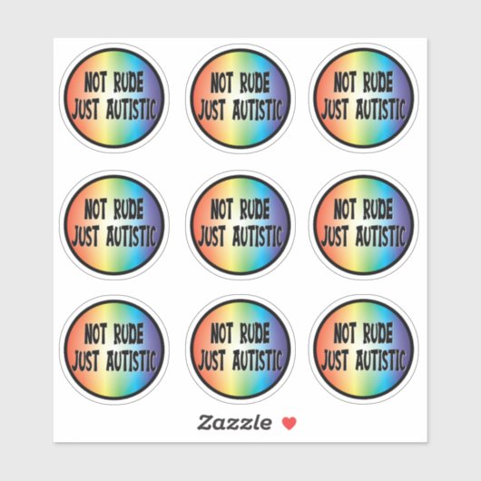 Pas Rude Just Autistic - Sticker Pack (Feuille)