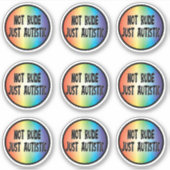Pas Rude Just Autistic - Sticker Pack (Devant)