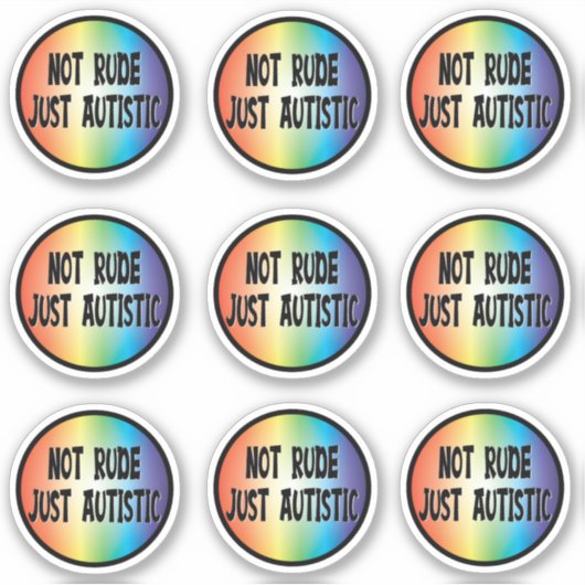 Pas Rude Just Autistic - Sticker Pack (Devant)