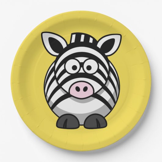 Pas Schattige Zebra Party Bord voor kinderen aan (Voorkant)