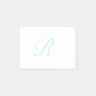 Pas Script Monogram, Licht Turkoois aan Post-it® Notes