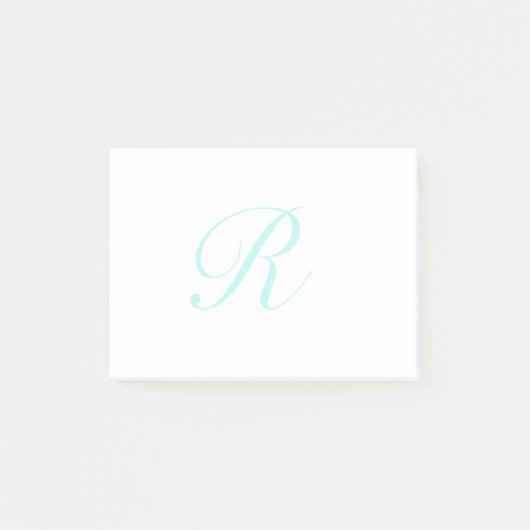 Pas Script Monogram, Licht Turkoois aan Post-it® Notes (Voorkant)