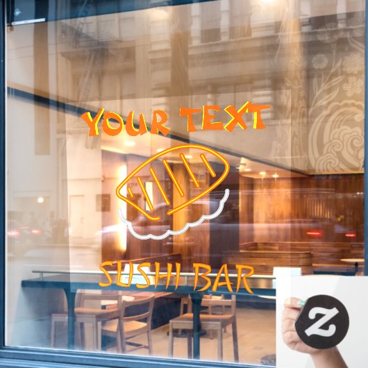 Pas Sushi Bar Faux Neon aan Raamsticker (Cafe Raam)