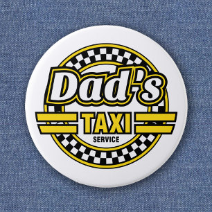 Pa's Taxi Service Ronde Button 5,7 Cm