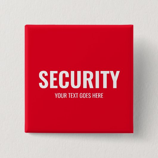 Pas Text&Design Security Sjabloon vierkant rood aa Vierkante Button 5,1 Cm (Voorkant)