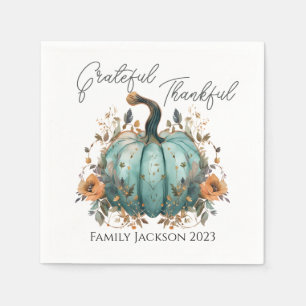 Pas Thanksgiving Rustieke Blauwe Pompoen aan Servet