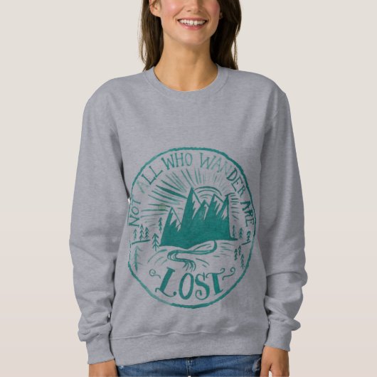 "pas tout ce qui errent est" sweatshirt gris perdu (Devant)