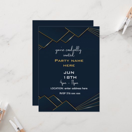 Pas u aan bent persoonlijk uitgenodigd kaart (Voorkant / Achterkant in situ)