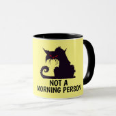 PAS UN MATIN PERSONNE GRUMPY CHAT NOIR CAFÉ MUGS (Devant droit)