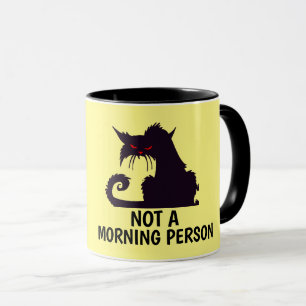 PAS UN MATIN PERSONNE GRUMPY CHAT NOIR CAFÉ MUGS