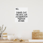 Pas une personne de l'après-midi Affiche drôle (Cuisine)